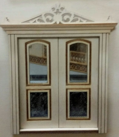 Traditional  Arched 3 panel French Door 1:24 scale 