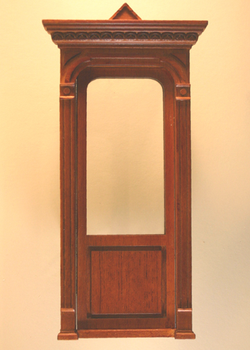 Majestic Mansions Miniature Walnut Golden Gate Decorated Single Door 1:12 scale