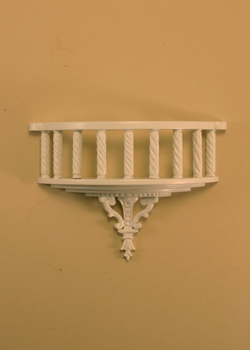 Majestic Mansions Miniature White Romeo Decorative Balcony 1:12 scale