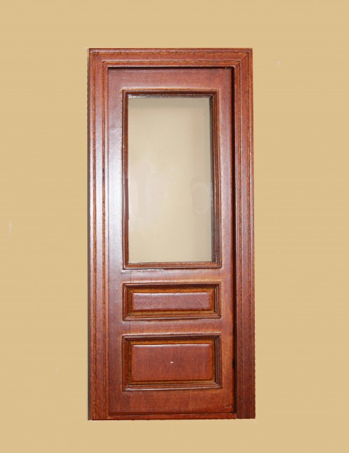 Majestic Mansions Miniature Walnut Windsor Single Exterior Door 1:12 scale 