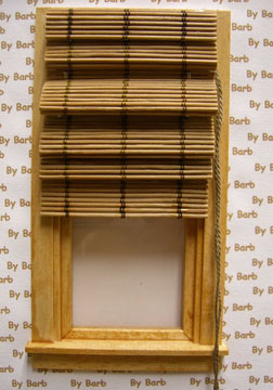 By Barb Handcrafted Working Bamboo Roman Shade 1:12 scale