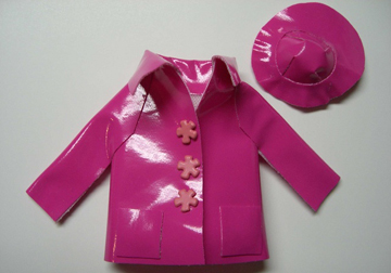 By Barb Child's Pink Hat and Rain Coat 1:12 scale