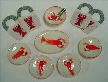 By Barb Lobster Dinner Set 1:12 scale