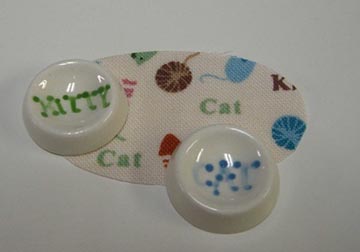 Kitty Cat Bowls and Mat Set 1:12 scale