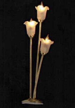 Three Arm Tulip Shade Floor Lamp 1:12 scale