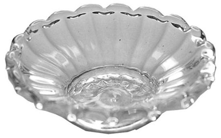 Clear Glass Flared Ribbed Platter 1:12 scale 