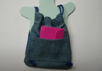 By Barb Child's Blue Denim Back Pack 1:12 scale