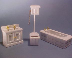 High Flush Bathroom 3 Piece Set  1:24 scale