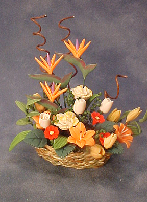 Bright deLights Bird of Paradise in a Basket 1:12 scale