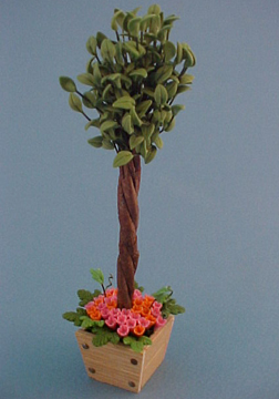 Bright deLights Ficus In Floral Filled Planter 1:12 scale