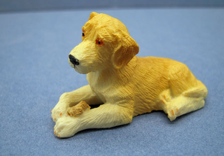 Lying Puppy With A Bone 1:12 scale