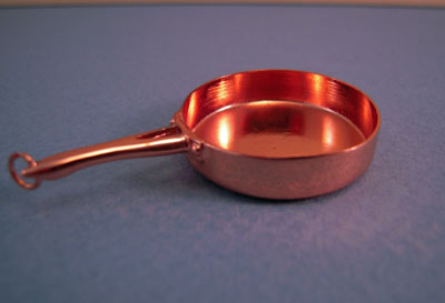 Miniature Large Copper Skillet 1:12 scale