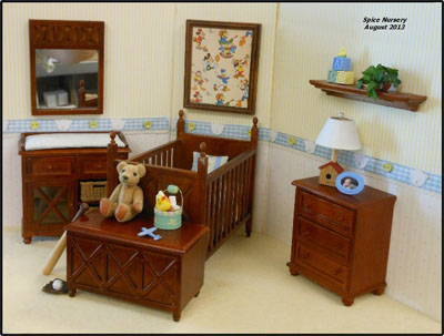 Lee's Line Ashley Pink Four Piece Spice Nursery Set 1:12 scale