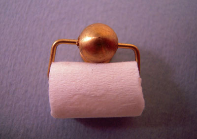 Miniscules Brass Toilet Paper Holder 1:12 scale