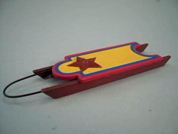 Miniature Wooden Snow Sled 1:12 scale
