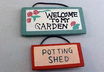 Miniature Wooden Garden Signs 1:12 scale