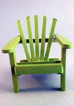 Miniature Green Wooden Adirondack Chair 1:12 scale