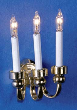 Three Candle Wall Sconce 1:12 scale