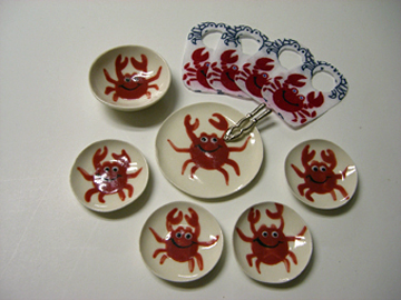 By Barb Crab Dinner Set 1:12 scale