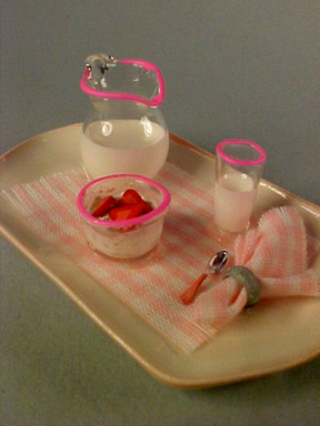 Strawberry Breakfast Tray 1:12 scale