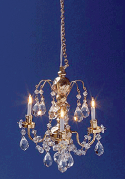 Cir-Kit Renaissance Three Arm Crystal Chandelier 1:12 scale