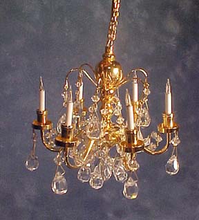 Cir-Kit Six Arm Crystal Chandelier 1:12 scale