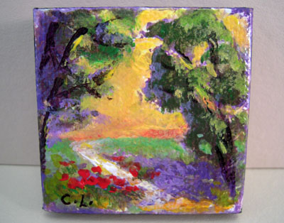 Carol Landry Fine Art Original Winding Road Landscape Painting 1:12 scale