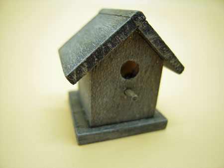 Distressed Wood Bird House 1:12 scale 