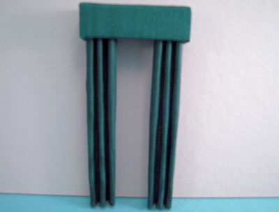 Miniature Forest Green Fabric Drapes 1:24 scale