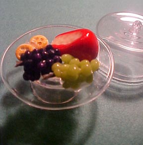 Cheese Tray with Glass Dome 1:12 scale