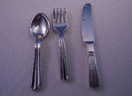 By Barb Silver Flatware Set 1:12