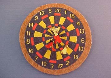 Dart Board with Darts 1:12 scale