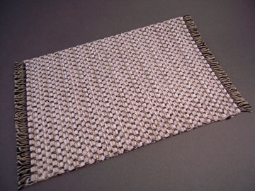 Serendipity Hand Made Woven Natural Cream and Black Carpet 1:12 scale