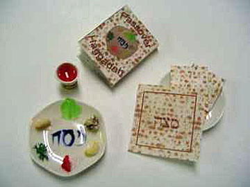 By Barb Passover Sedar Plate Set 1:12 scale