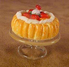 Strawberry Bundt Cake On A Stand 1:12 scale