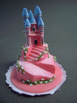 Bright deLights Pink Castle Cake 1:12 scale