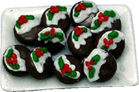 Bright deLights Christmas Cookies On A Ceramic Tray 1:12