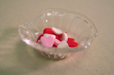 Miniature Valentines Filled Candy Dish 1:12 scale