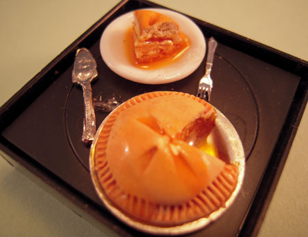 Peach Pie With A Slice 1:12 scale 