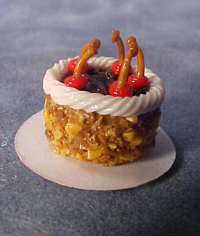 Miniature Chocolate Cherrry Cake 1:24 scale