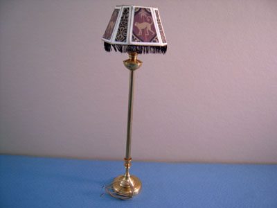 Miniscules Miniature Animal Print with Fringe Floor Lamp 1:12 scale