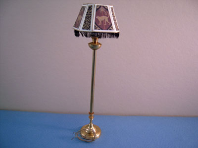 Miniscules Miniature Animal Print with Fringe Floor Lamp 1:12 scale