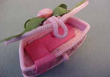 Lorraine Heller Miniature Fancy Pink Glove Box 1:12 scale