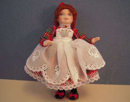 Loretta Kasza Handcrafted April In Red Porcelain Doll 1:12 scale 