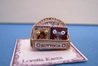 Loretta Kasza Handcrafted Filled Button Display 1:24 scale