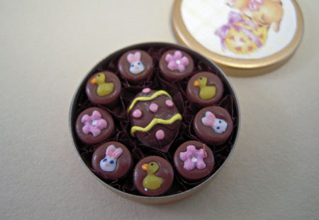 Lola Originals Handcrafted Tin Of Easter Chocolates 1:12 scale