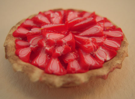 Hand Crafted Strawberry Pie 1:12 scale  