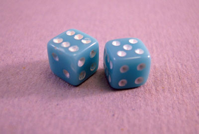 Miniature Blue Dice 1:12 scale