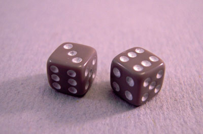 Miniature Gray Dice 1:12 scale