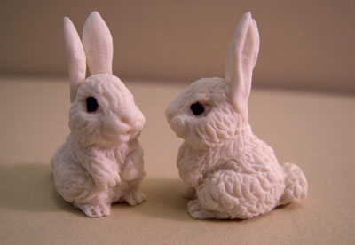 Bright deLights Pair Of White Bunnies 1:12 scale